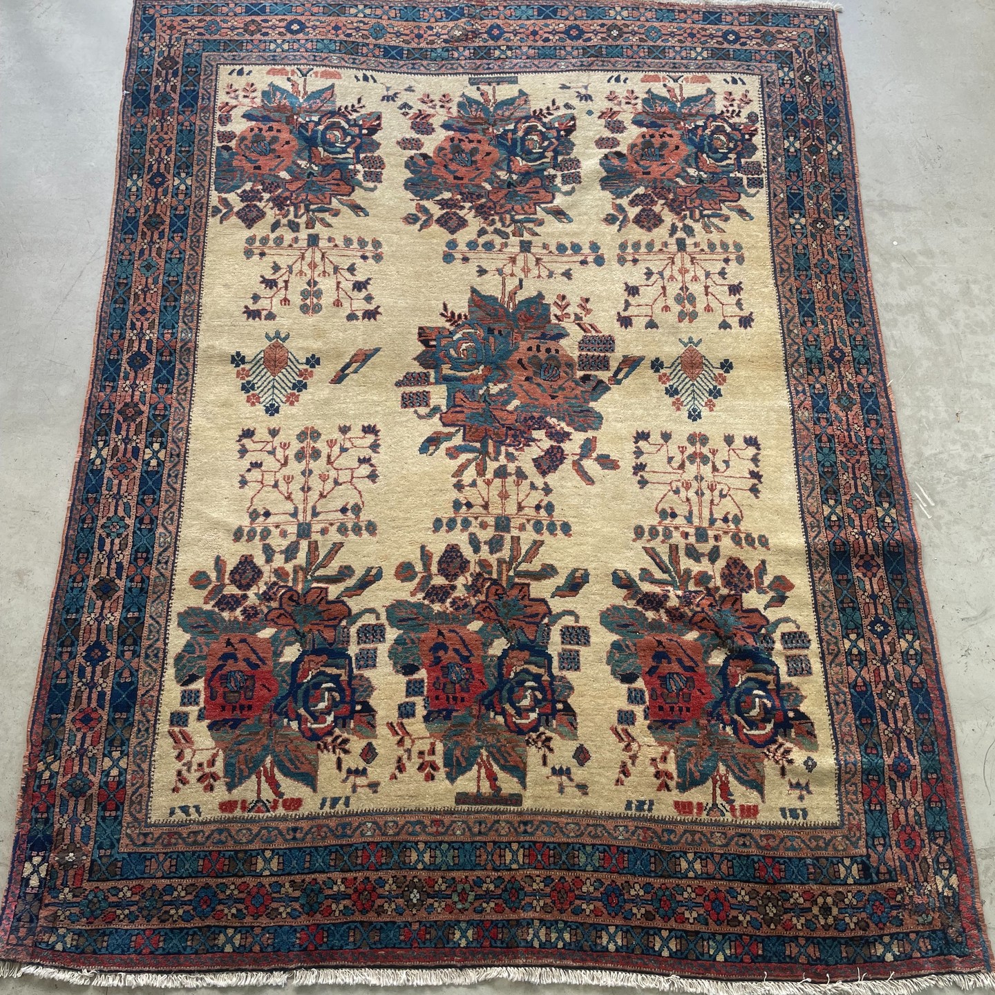 Antique Afshary Hand-Knotted Southeast Persian Rug