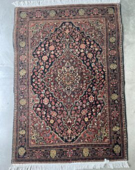 Antique Jozan Sarouk Hand-Knotted Central Persian Rug