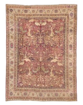 Antique Ravar Kerman Hand-Knotted South Persian Rug