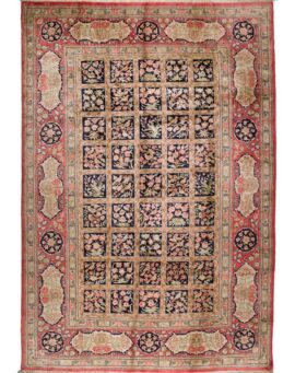 East Turkestan Hand-Knotted Silk Rug