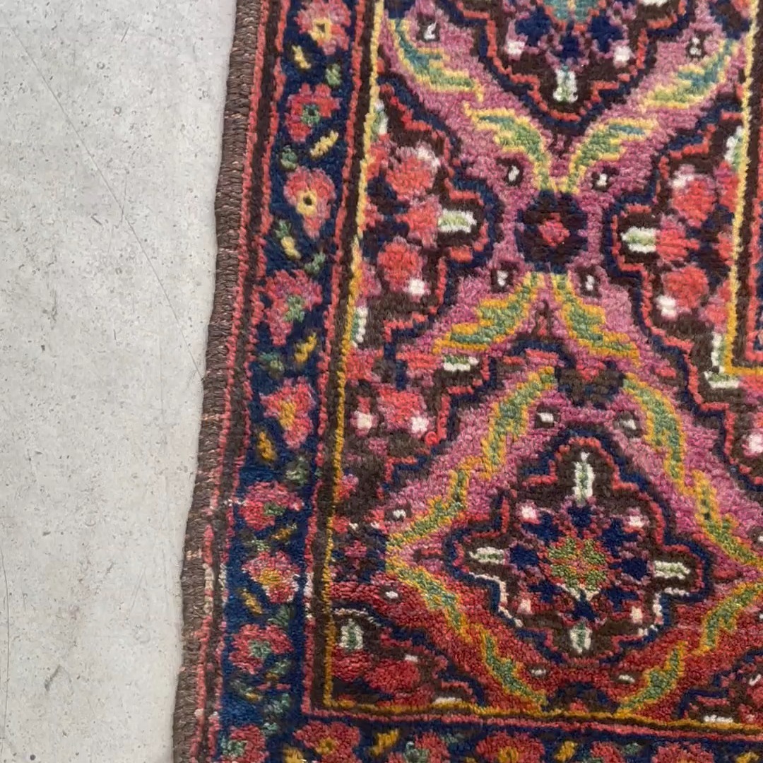 Antique Lorry Hand-Knotted Central Persian Rug