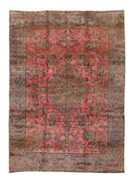 Antique Ravar Kerman Hand-Knotted Persian Rug